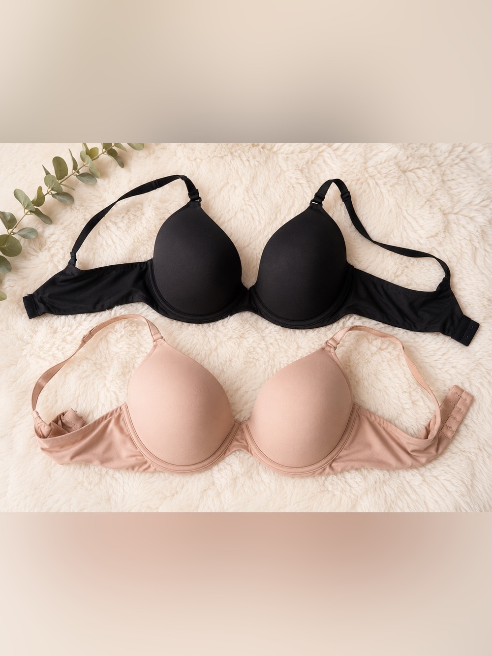 2 Pack of Joyspun Maternity Nursing/Pumping Bras - Black & Nude